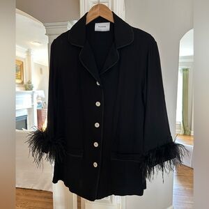 Sleeper Party Feather Pajamas in Black